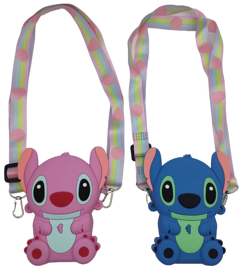 Silicone handbag /812-9-S/ "Stitch" with a long handle 13*11cm, mix (1/12)