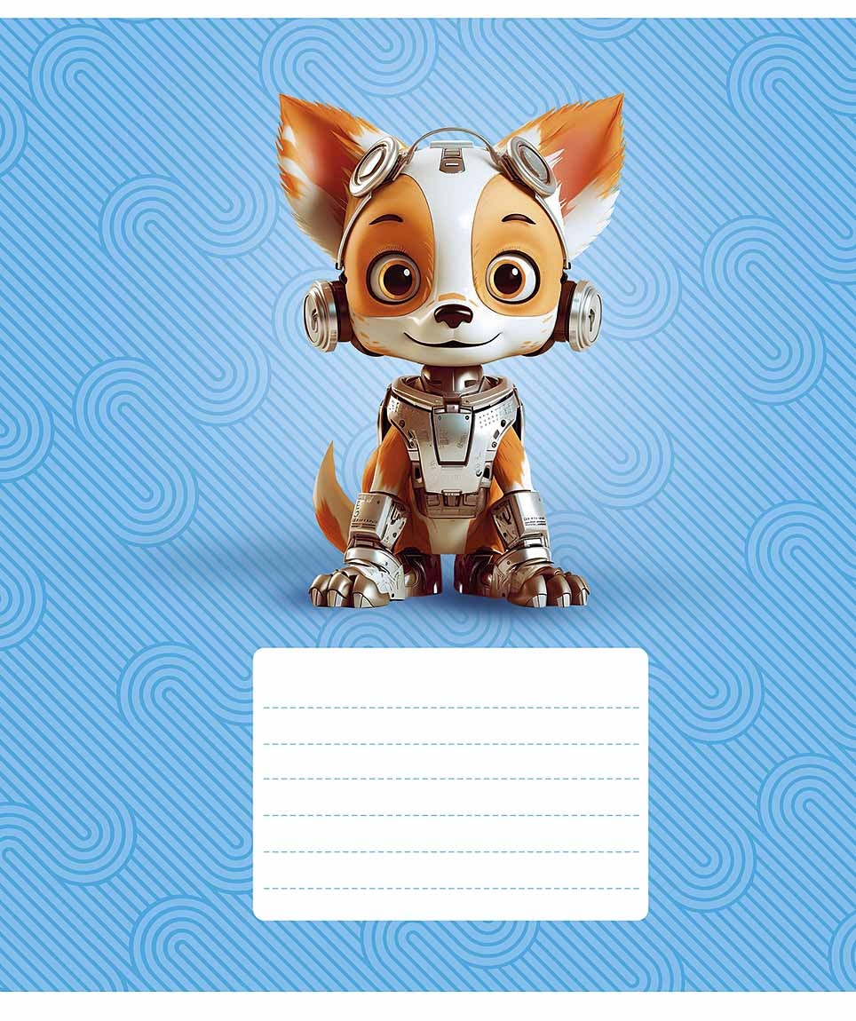 Student's notebook "Star" 12 sheets # /3331K/ "Robot animals" VD-lacquer (nate) (30/360)