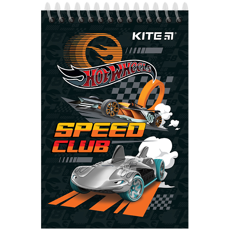 Notebook A6/48 sheets. "Kite" /HW24-196/ layer. spiral, clear, "Hot Wheels" (1/20)