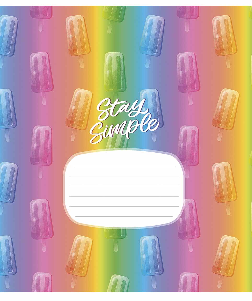 Student's notebook "Genius" 24 sheets == /3217L/ "Crazy rainbow" select UV varnish (girl) (25/200)