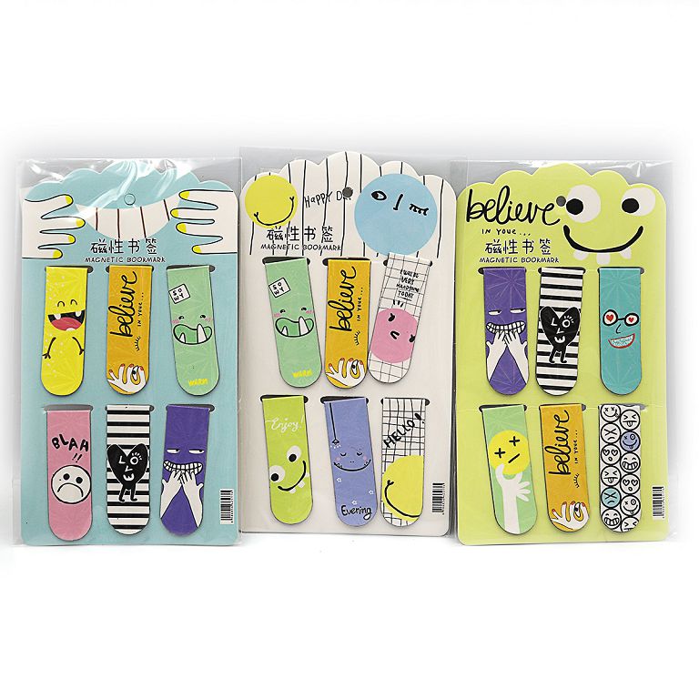 Bookmark-magnet "JO" /HX2271-2/ "Smile" 6pcs, 6*2cm (1/36/1080)