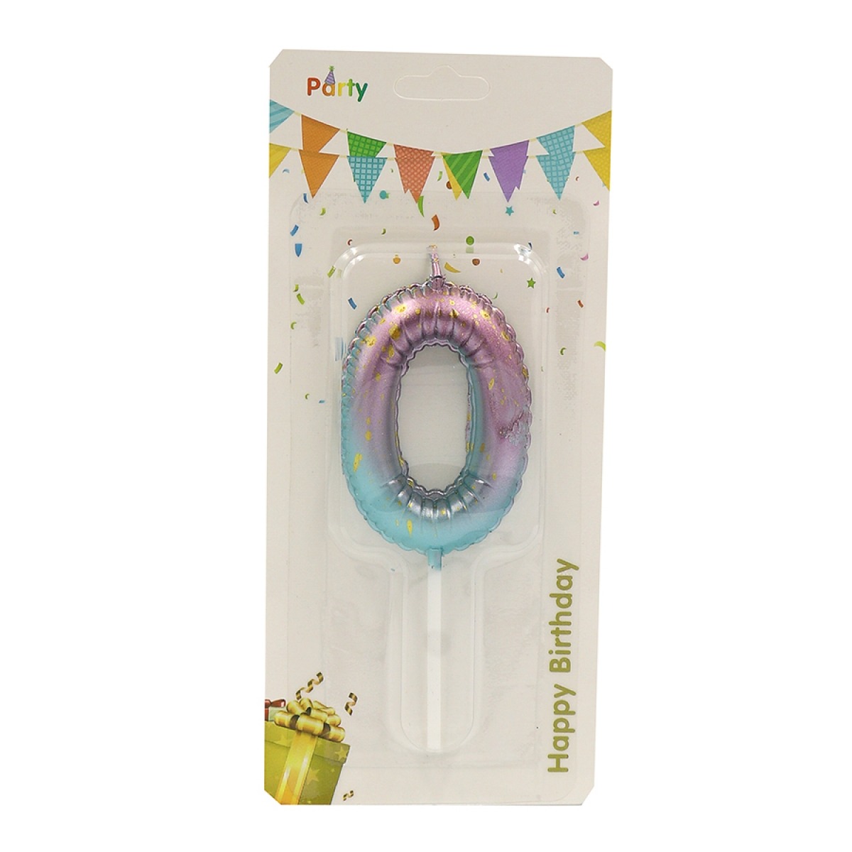 Cake candle "JO" /DSCN9388-0/ "Number-0", height 6cm, blister (1/50)