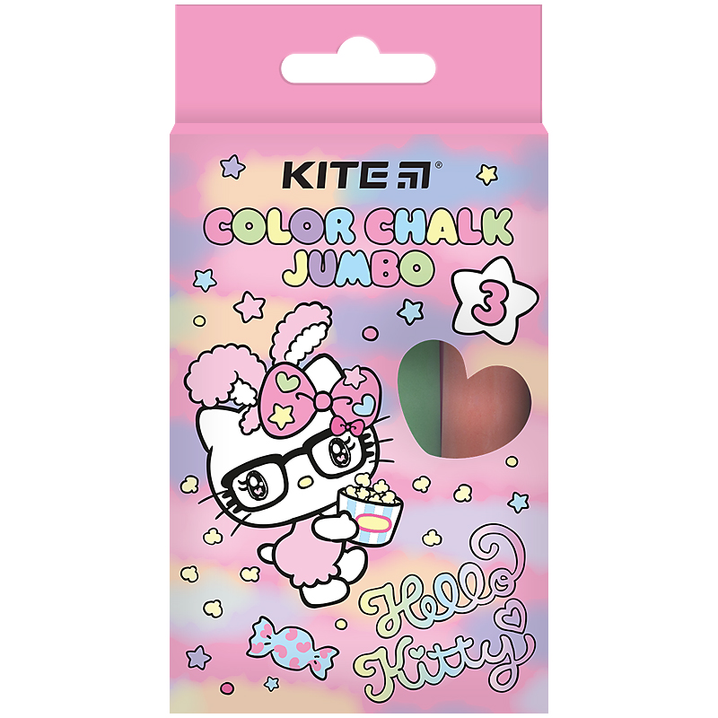 Colored chalk 3 colors. "Kite" /HK24-077/ Jumbo "Hello Kitty" (1/20/120)