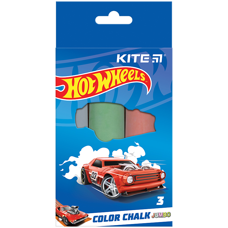 Colored chalk 3 colors. "Kite" /HW24-077/ Jumbo "Hot Wheels" (1/20/120)