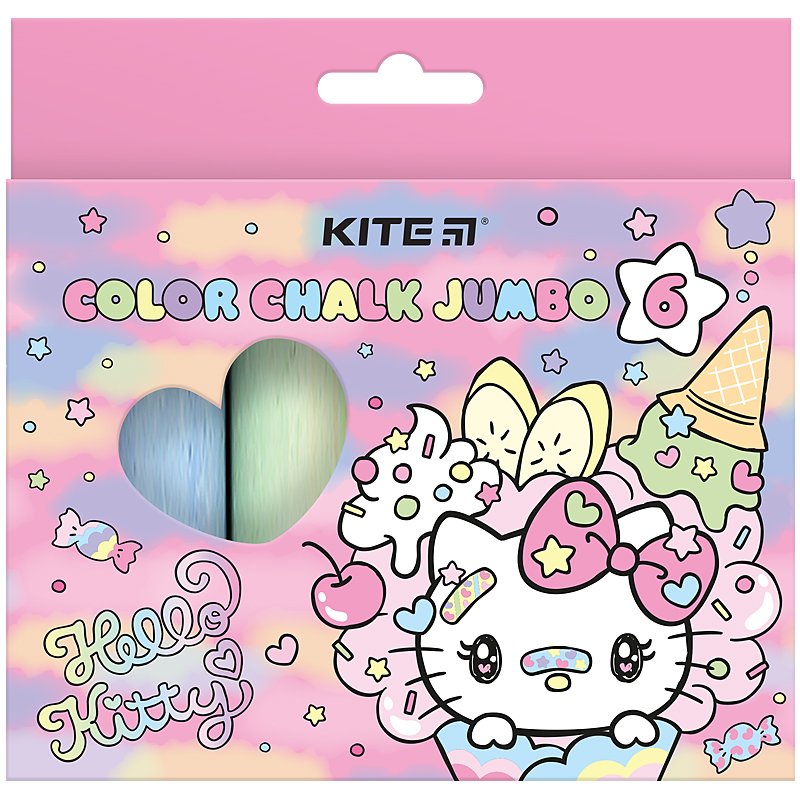 Colored chalk 6 colors. "Kite" /HK24-073/ Jumbo "Hello Kitty" (1/20/60)