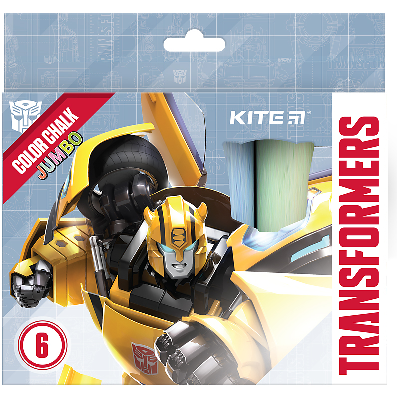Colored chalk 6 colors. "Kite" /TF24-073/ Jumbo "Transformers" (1/20/60)