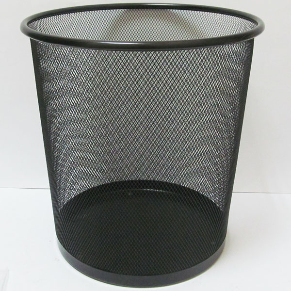 Paper basket round /2089-BK/BJ-5002/ 27x24cm, metal, black (1/24)