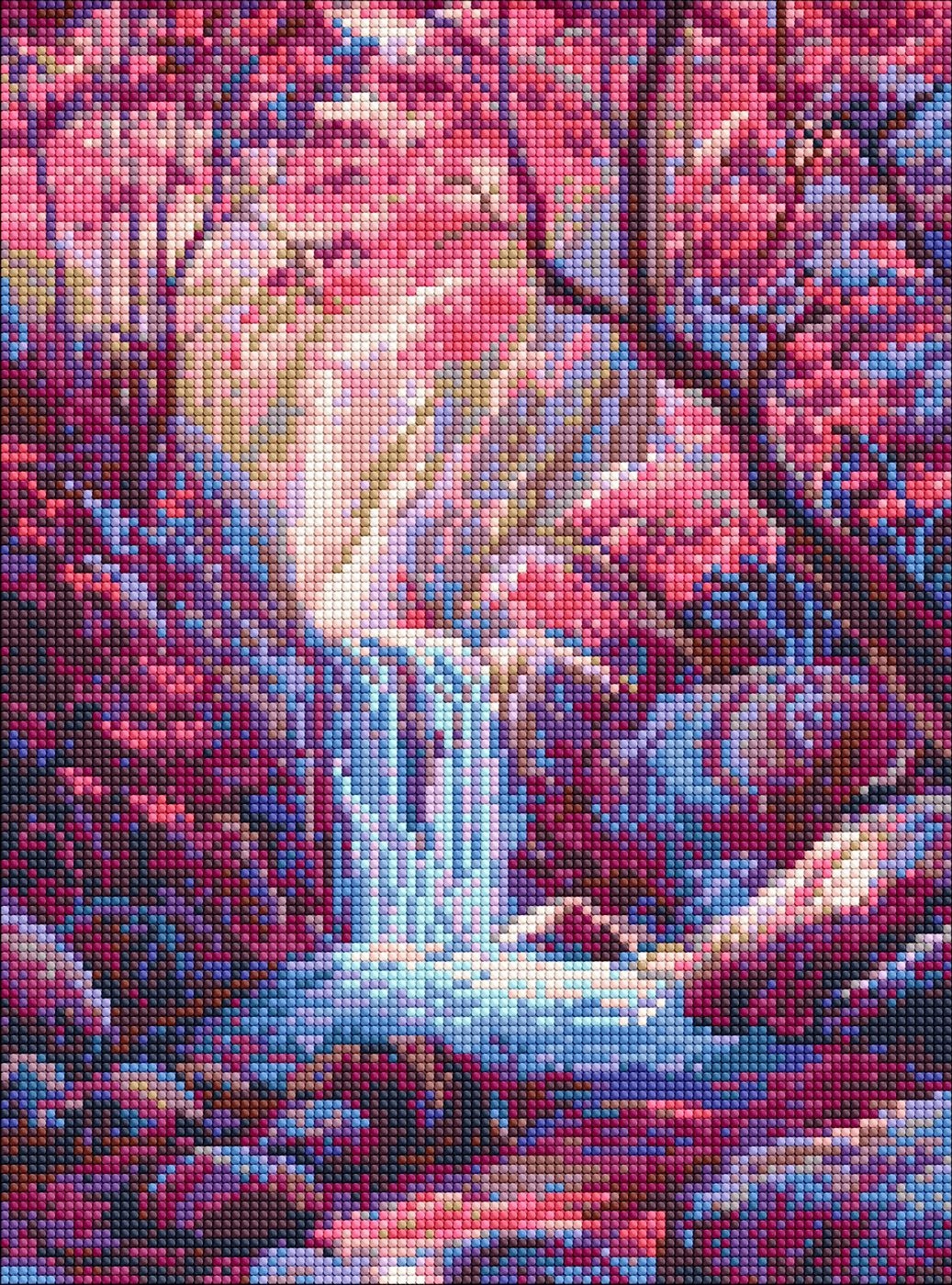Diamond mosaic "Ideyka" /AMO20288/ "Waterfall in pink tones" 30*40cm