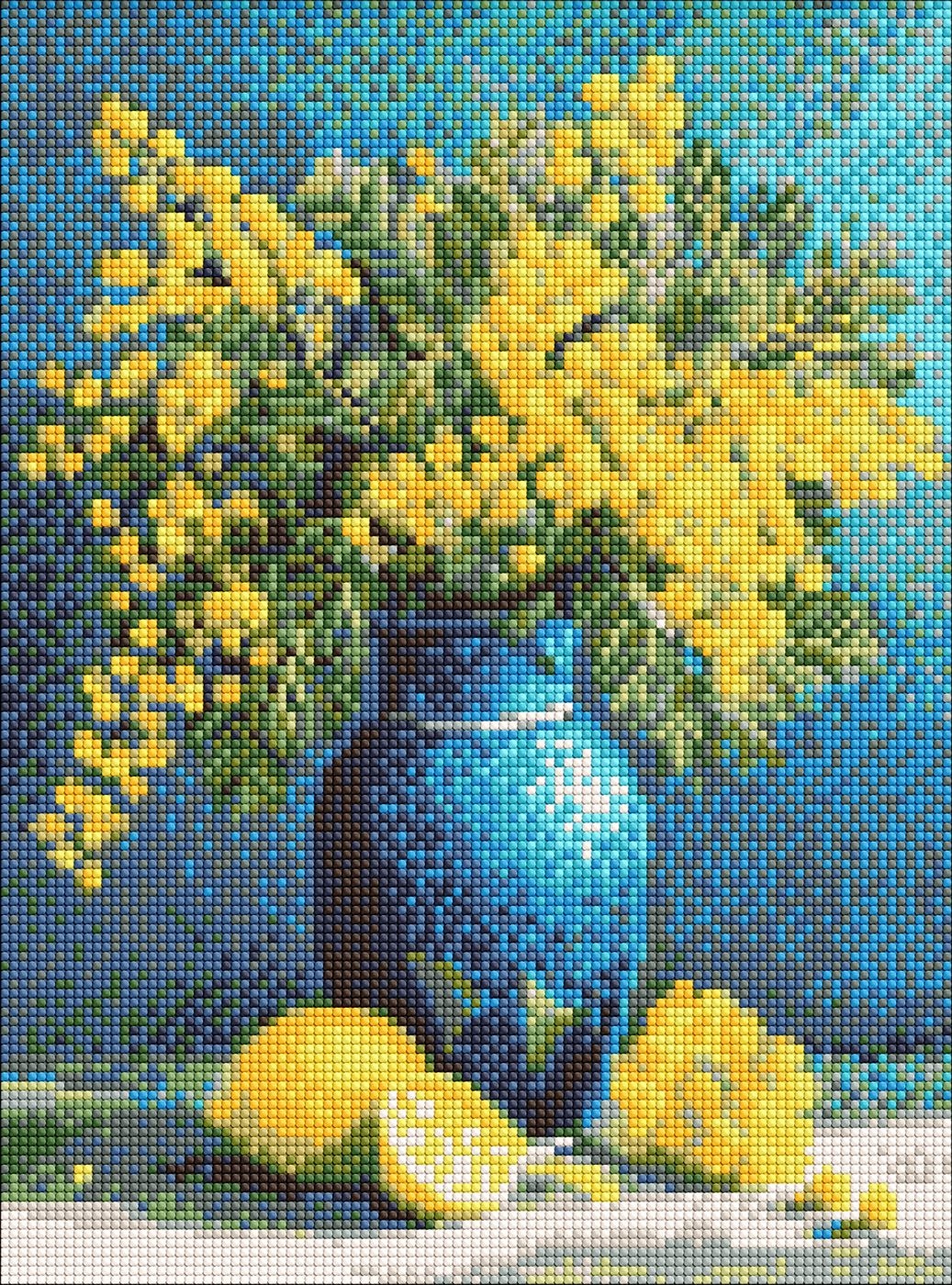 Diamond mosaic "Ideyka" /AMO20302/ "Mimosa and lemons" 30*40cm