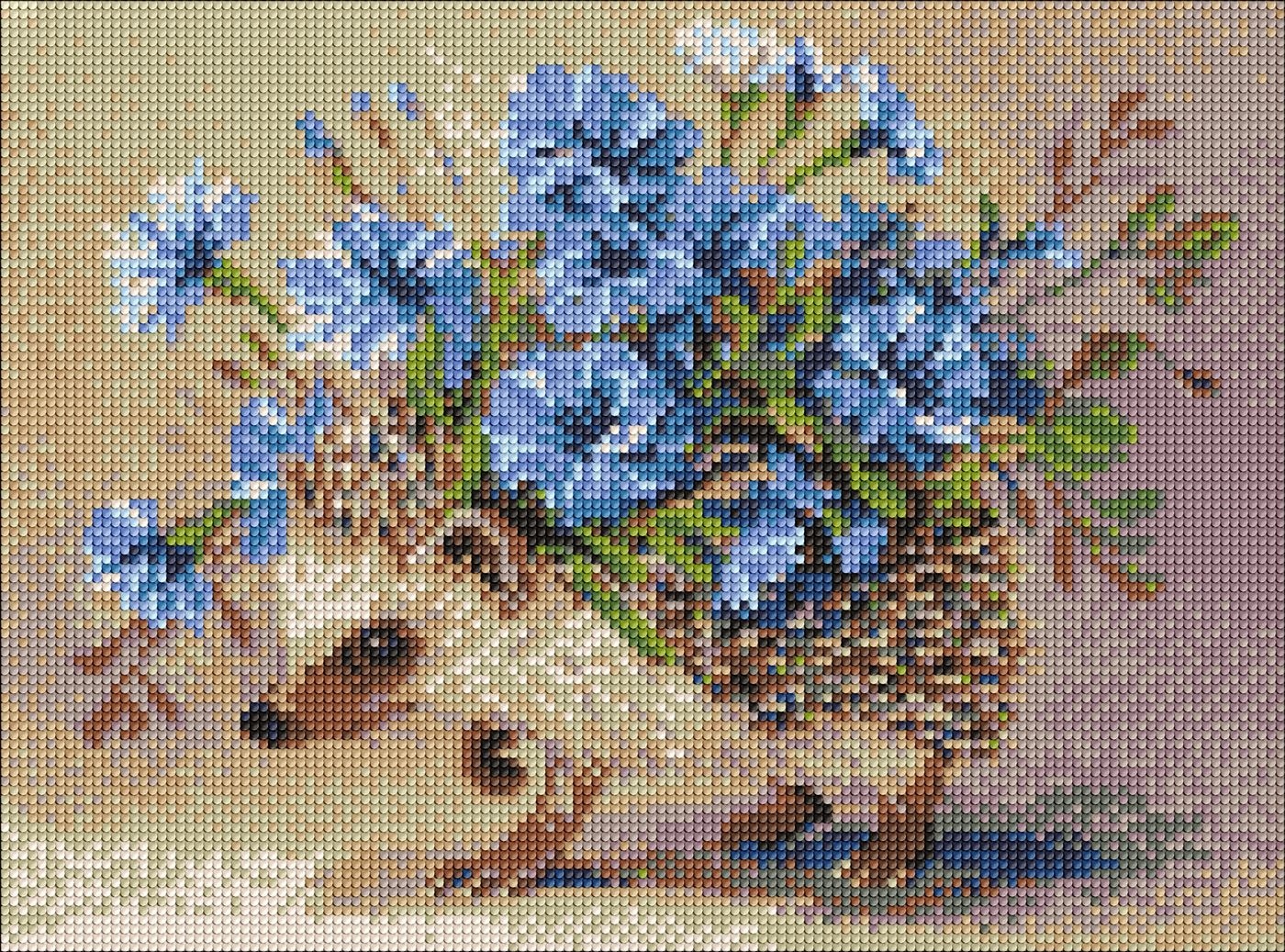 Diamond mosaic "Ideyka" /AMO20303/ "Hedgehog and flowers" 30*40cm