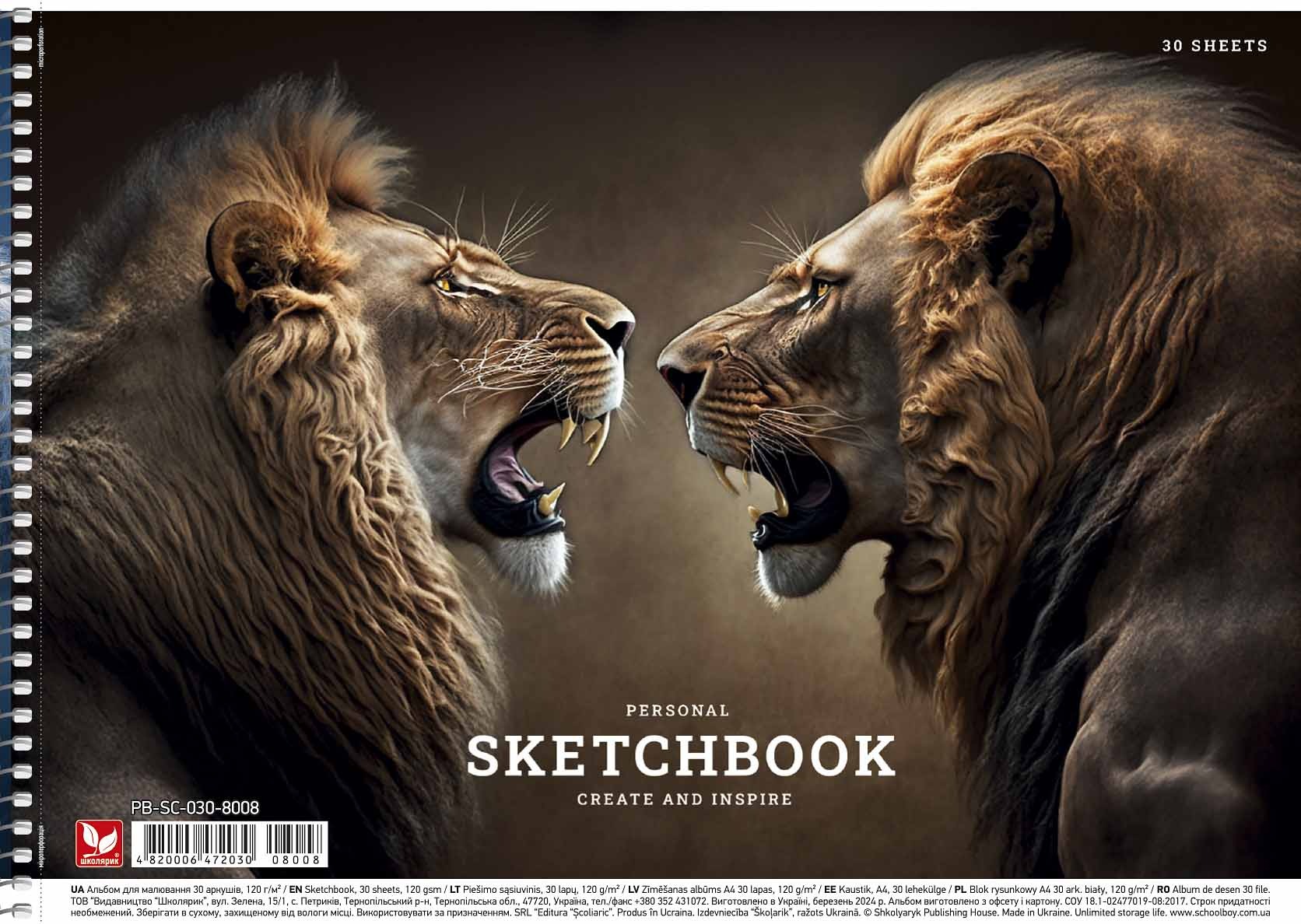 Drawing album "Schoolboy" A4/30 sheets/PB-SC-030-8008/ spiral, 120g/m2, UV varnish (9/63)