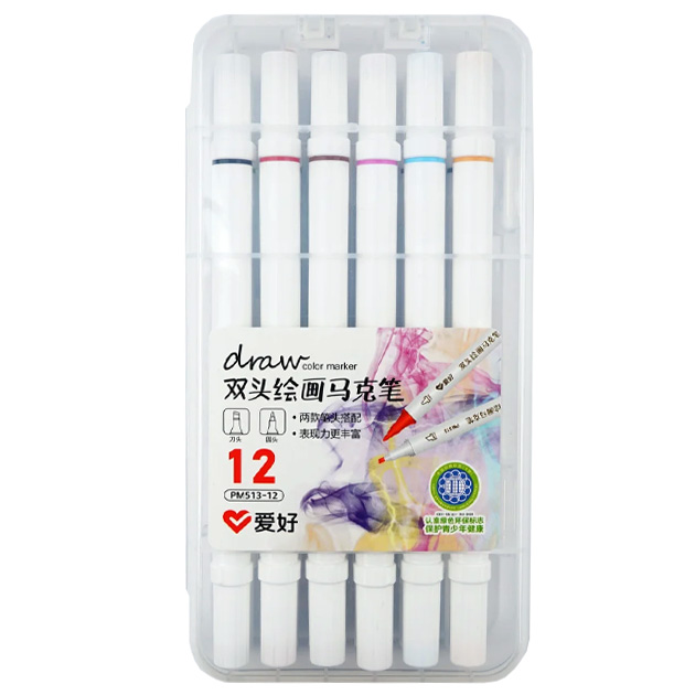 Sketch Marker double-sided AKV. "AIHAO" /PM513-12/ 12pcs/set (1/96)
