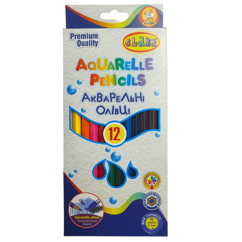Colored watercolor pencils "CLASS" 12 col. /1412C/ AQUARELLE (1/12/240)