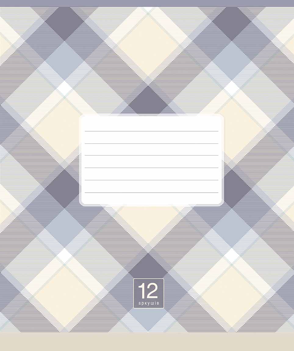 Student's notebook "Schoolboy" 18 sheets # /3345K/ "Plaid pattern" VD-lacquer (boy) (25/250)