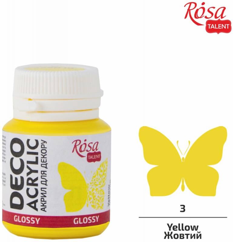 ACRYLIC for decoration "ROSA TALENT" /03/ Yellow, glossy, 20 ml (1/140)