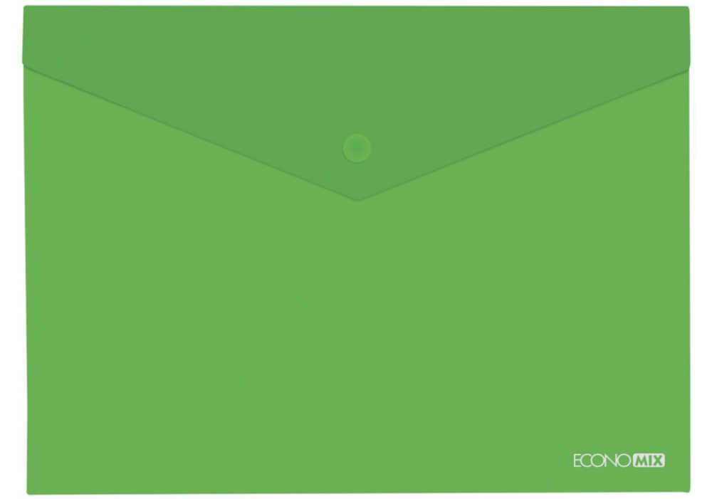 Button-envelope folder B5 "ECONOMIX" /E31302-04/ 180 μm, texture "gloss", green (12/180)