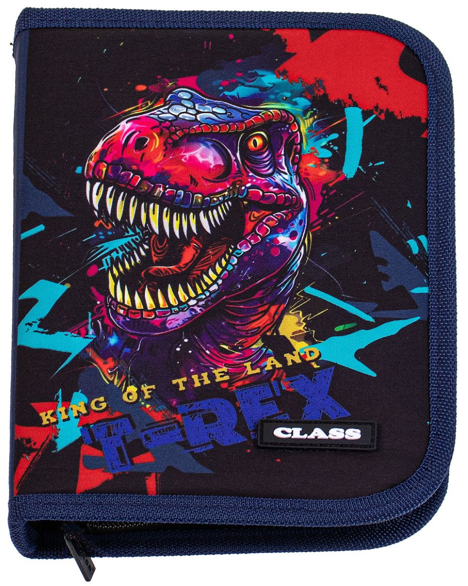 Pencil case "CLASS" /26206C/ 1 compartment, empty, 2 flaps, "T-rex" (1/12/72)