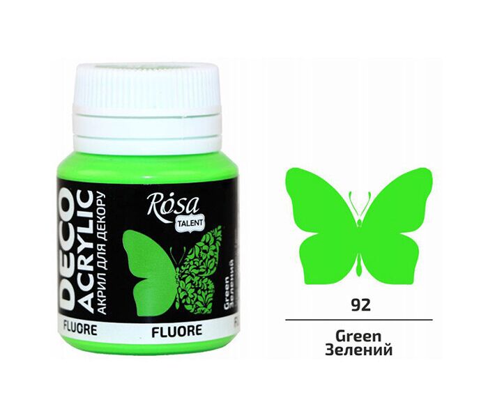 ACRYLIC for decoration "ROSA TALENT" /92/ Green fluorescent, 20 ml (1/140)
