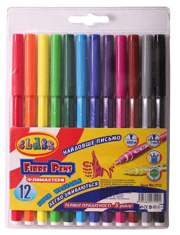 Felt-tip pens "CLASS" 12 pcs. /2712/ "Easy wash" premium (1/24/192)