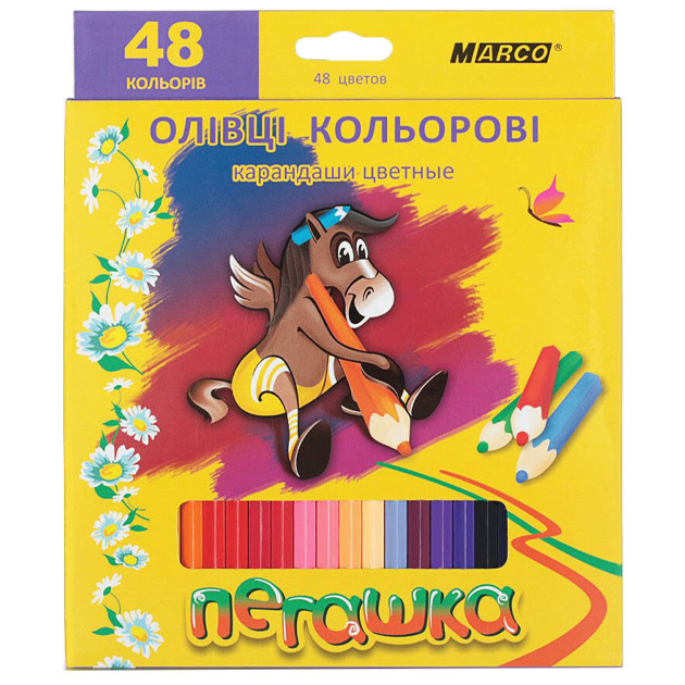 Colored pencils "Marco Pegashka" 48 pcs. /1010-48СV/ cardboard (6/60)