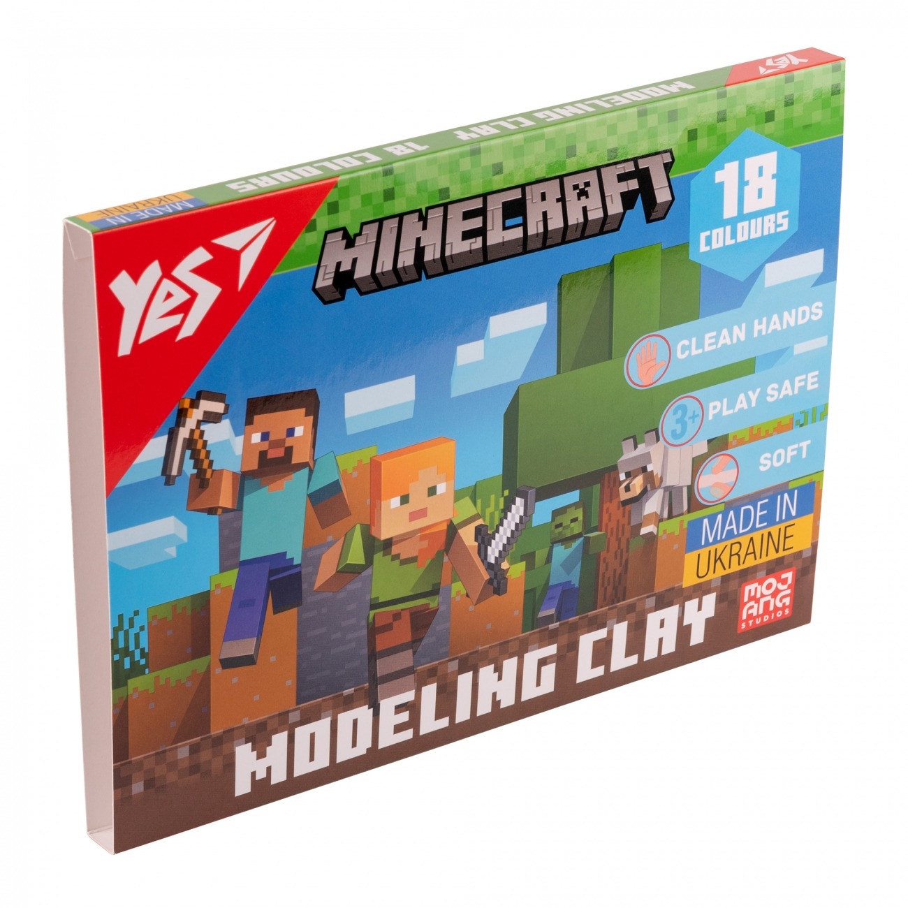 Пластилін 18 кол. 360г "YES" /540678/ "Minecraft" (1/14)
