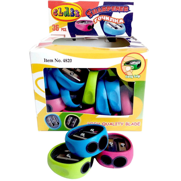 Sharpener "CLASS" /4820/ "Rubber Grip" d/2 oz. mix (36/144/576)