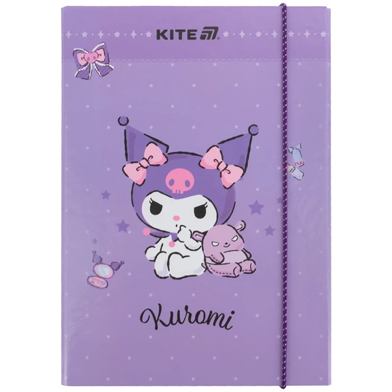 Folder for notebooks "Kite" /HK25-210-2/ B5 on elastic cardboard, Kuromi Kuromi (1/10)