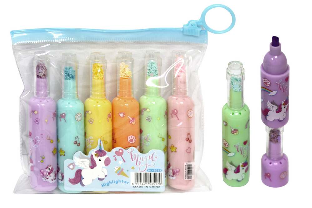 Text marker "WB" /DL-2033(2023)/ "Unicorn" 6 pcs./pack (1/24/288)