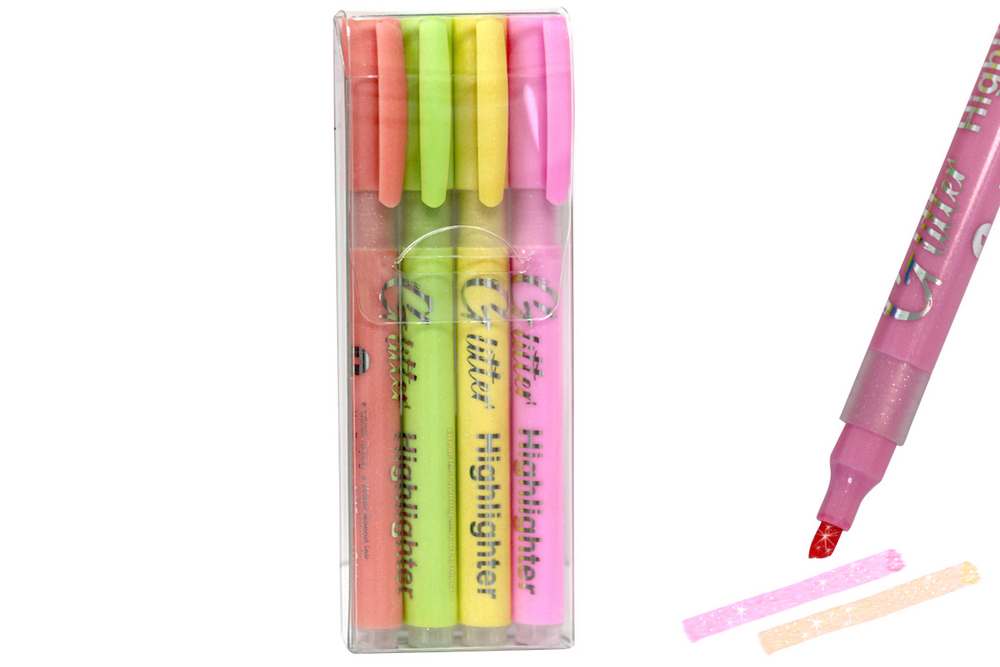 Text marker "WB" /H3381/ with glitter 4 pcs./pack (1/360)