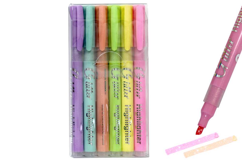 Text marker "WB" /H3383/ with glitter 6 pcs./pack (1/240)
