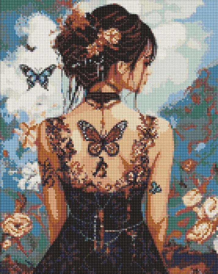 Diamond mosaic "Ideyka" /AMO20261/ "Beauty with butterflies" 40*50cm