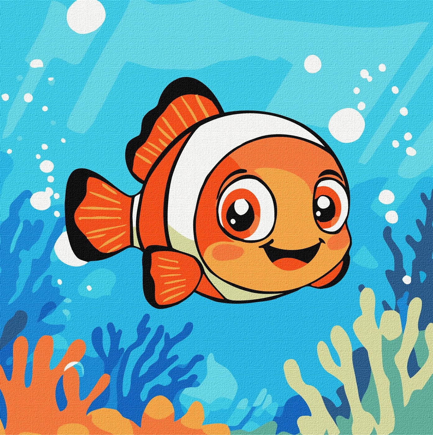 Painting by numbers "Ideyka" /KHO1269/ "Clown fish" 25*25cm