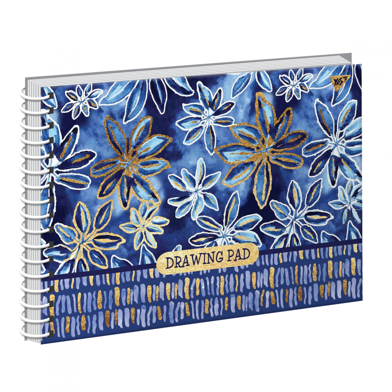 Album for drawing A4/20 sheets. "YES" /130479/ "Indigo" spiral fol. gold+soft touch+optional UV, 100g/m2 (3/108)