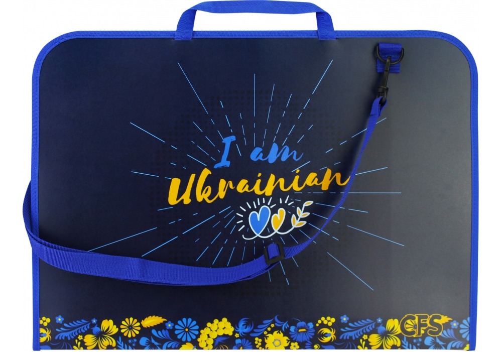 Портфель пластиковий А3 "Cool for school" /CF30003-01/ "Ukrainian" на блискавці з ручкою, мікс (1/20)
