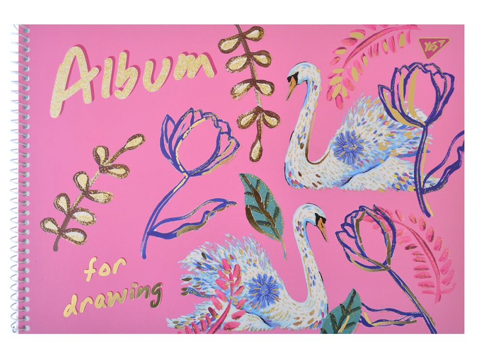 Album for drawing A4/20 sheets. "YES" /130382/ Bon cote na spir, mat.lam+glit gold+fol.sol (3/108)