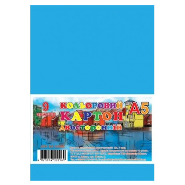 Colored double-sided cardboard A5/9 sheets. "Etching" /KA5209E/ 225 g/m (1/400)