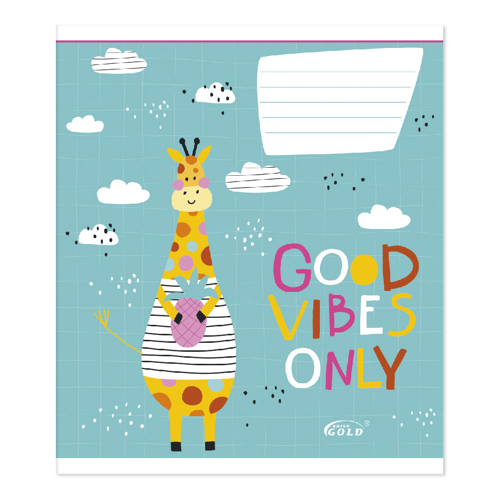 Student's notebook "Gold Brisk" 12 sheets// /TV-47/ №3508 Good mood, 60g/m2, UV varnish (25/500)