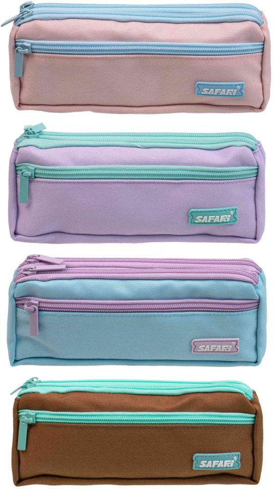 Pencil case "SAFARI" /26747S/ 2 compartments, with a pocket, 21.5x6.5x9.5 cm, mix (1/24/144)