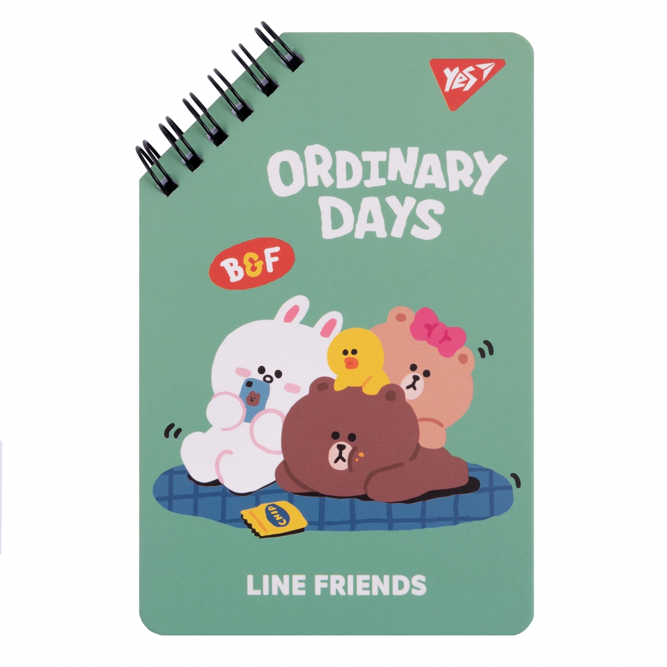 Notebook 95x145/60 double spiral "YES" /151757/ "Line Friends" Ordinary days (1/30/60)