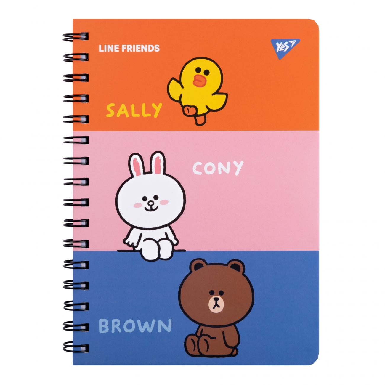 Notepad A5/80 double spiral with eraser "YES" /151770/ "Line Friends" (1/10/20)
