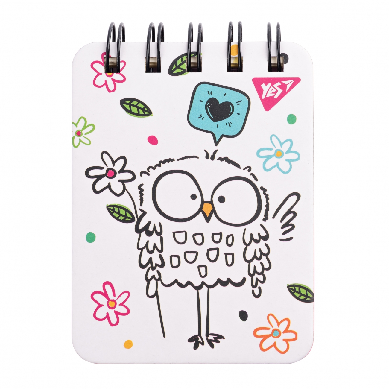Notebook A7/100 == double spiral "YES" /681824/ "Sketch animal. Owl", layer. pocket (1/25/50)