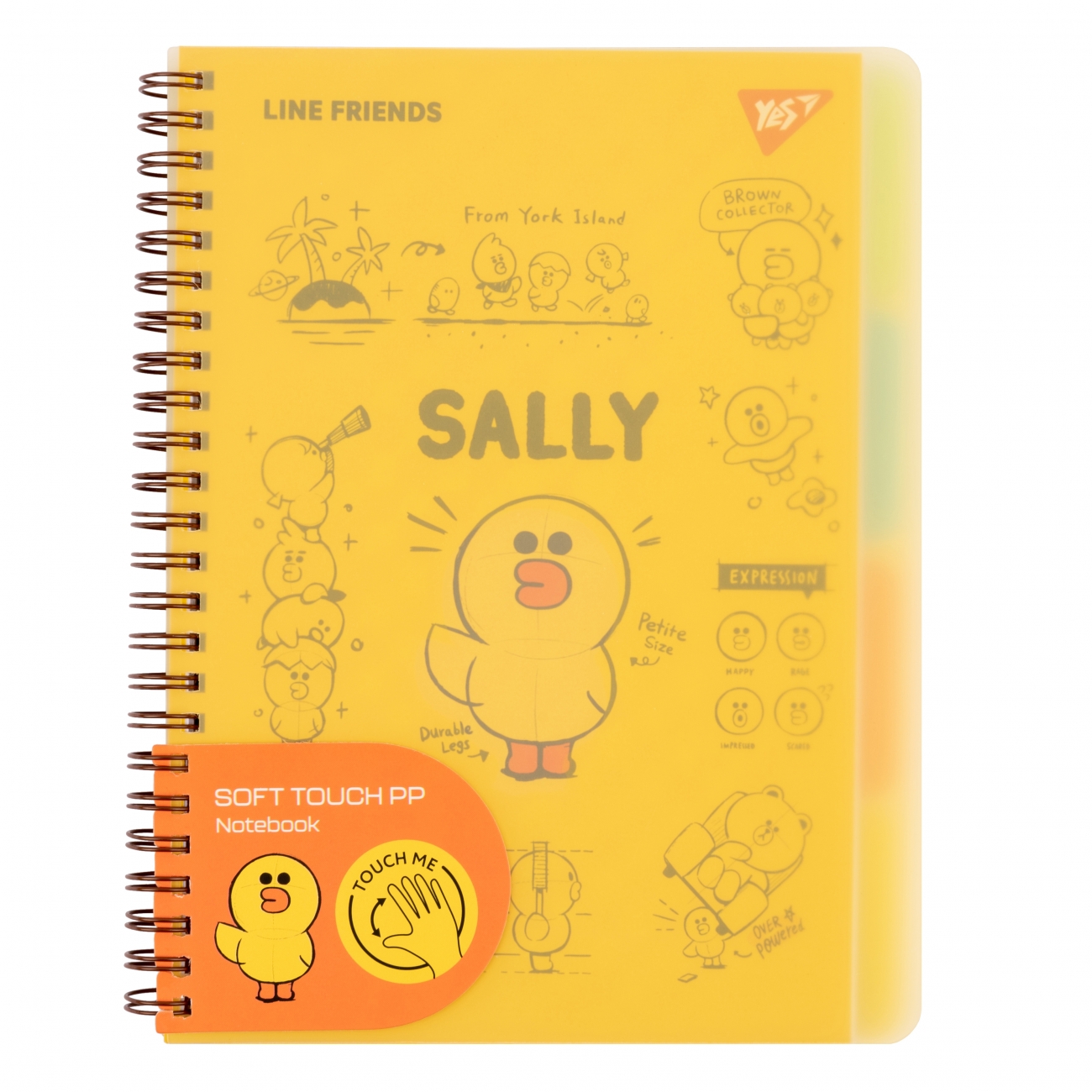 Notepad A5/80 spiral "YES" /765736/ "Line Friends. Sally" soft-touch, plastic cover (1/40)
