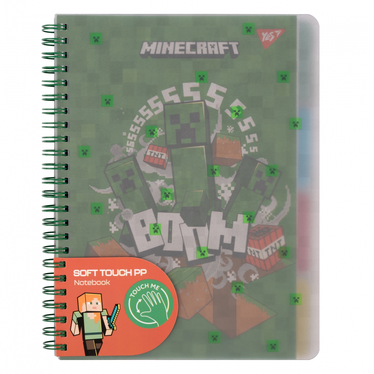 Notepad A5/80 spiral "YES" /765738/ "Minecraft" soft-touch, plastic cover (1/40)