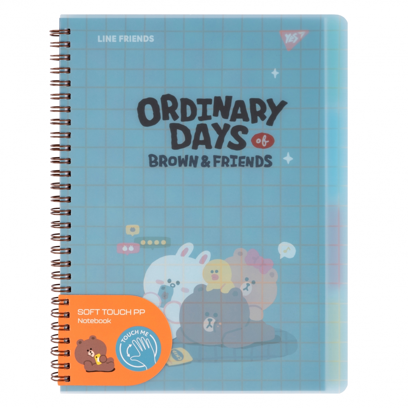 Notebook B5/80 spiral "YES" /765741/ "Line Friends" soft touch, plastic cover (1/30)