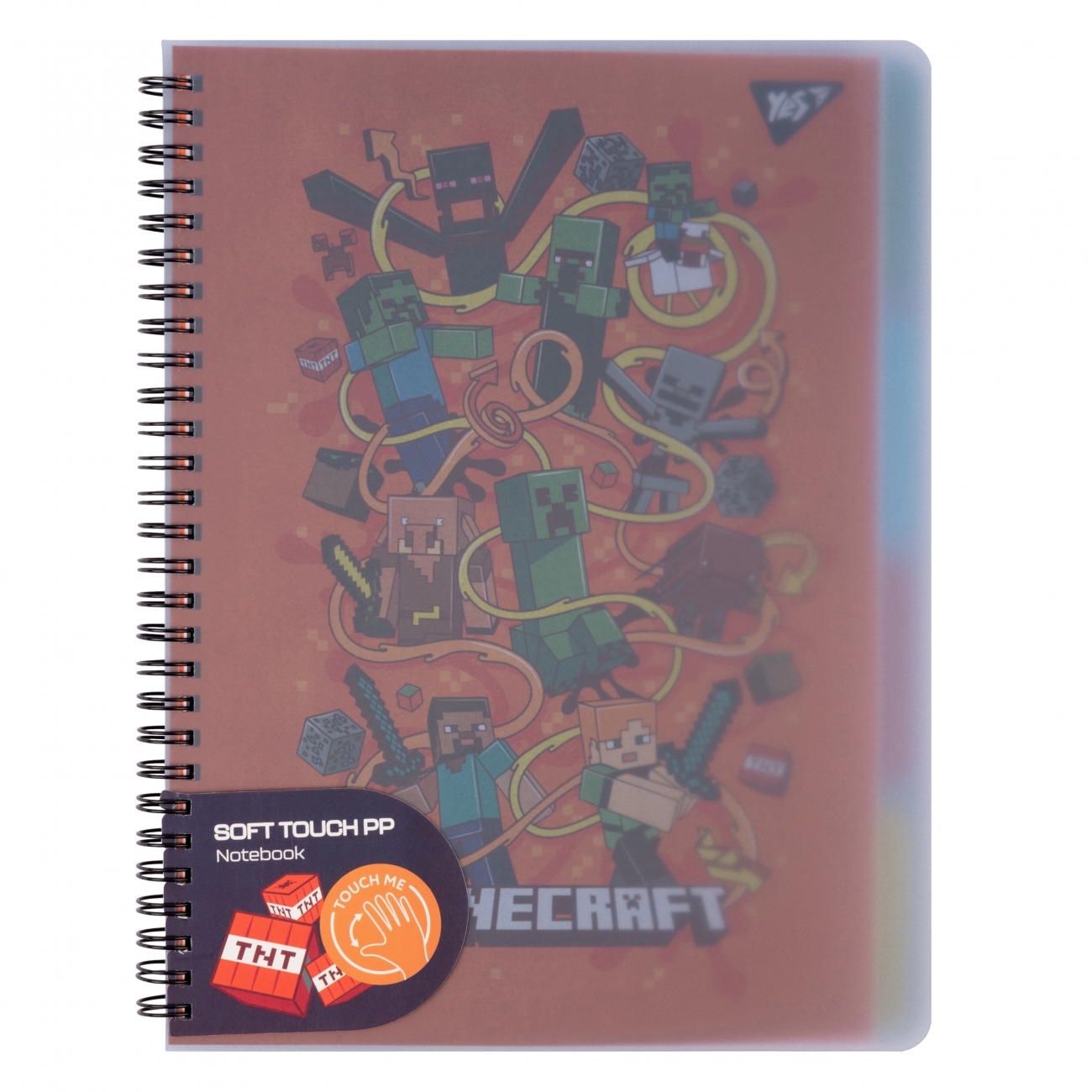 Notebook B5/80 spiral "YES" /765742/ "Minecraft" soft touch, plastic cover (1/30)