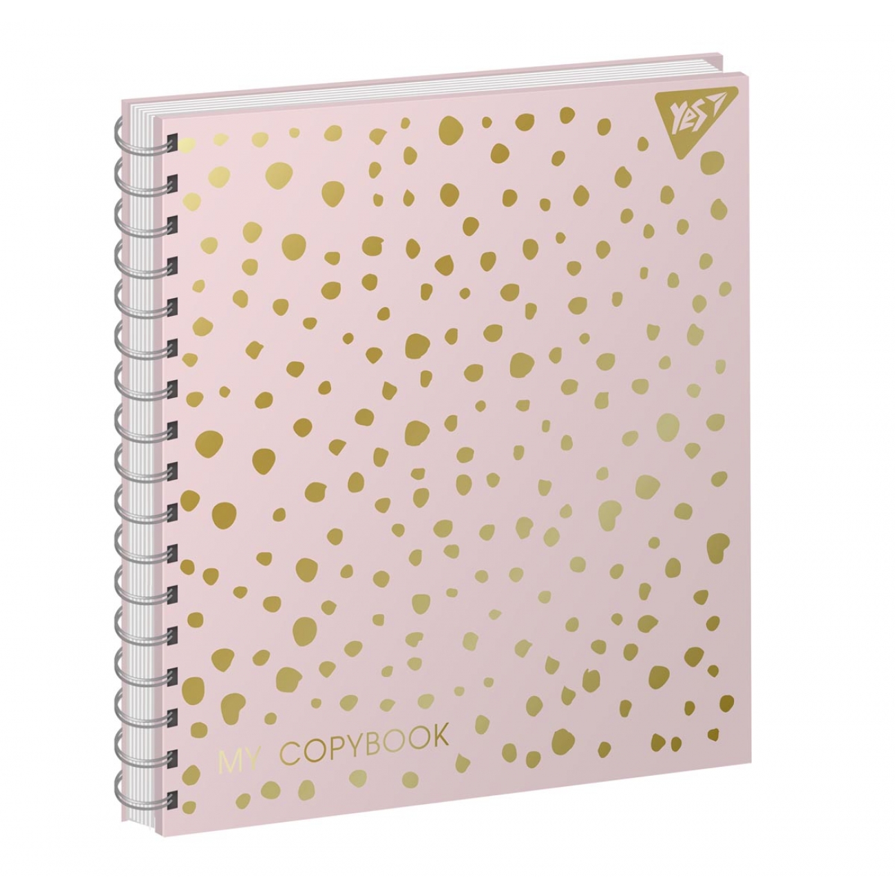 Notebook 150*150/64 == "YES" /151628/ 7BC, double spiral "MY NOTEBOOK" mat. lam.+fol.gold (3/30)