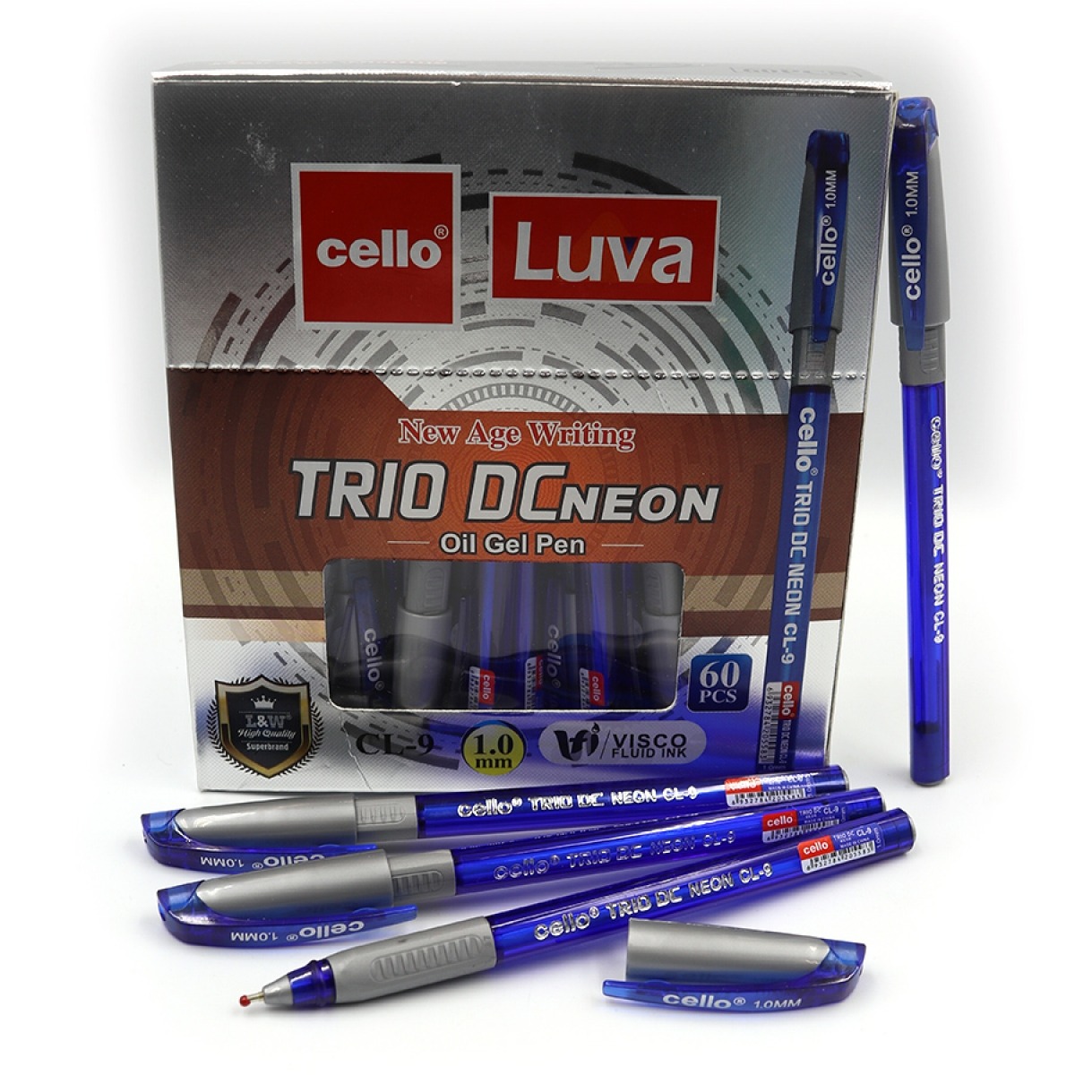 Ballpoint/oil pen CELLO /CL-9-60BL/ "Trio DC" neon (60/1200)