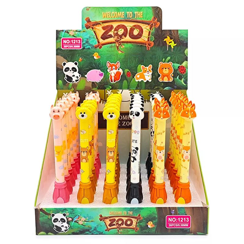Gel pen "JO" /1213/ "Zoo" with a toy, 0.38mm, blue, mix (36/648)