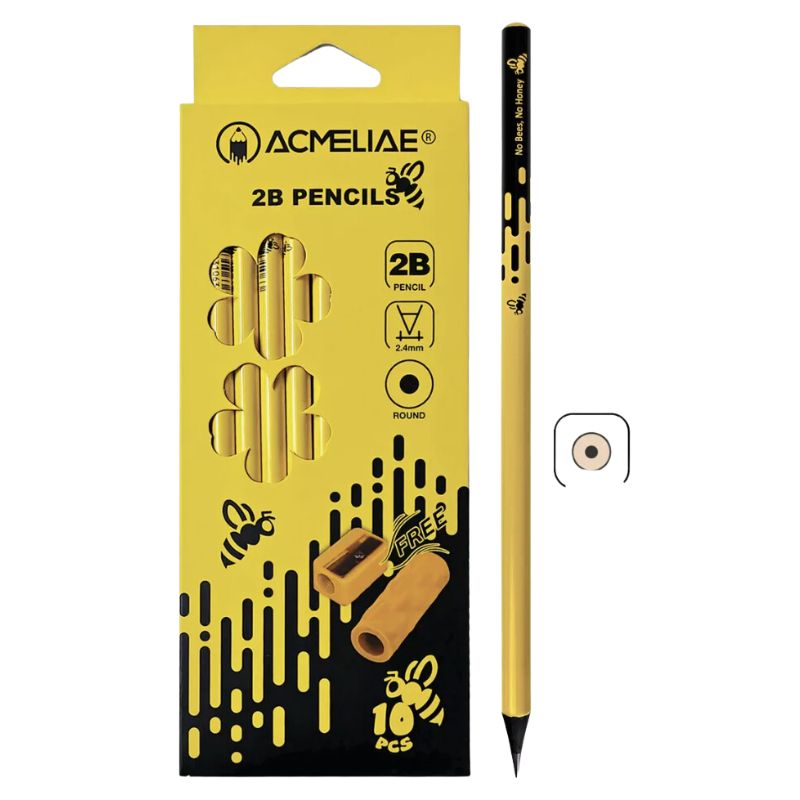 Pencil h/g "Acmeliae" /43201/ 2B "Black Wood" with chin and rubber holder (10/120)