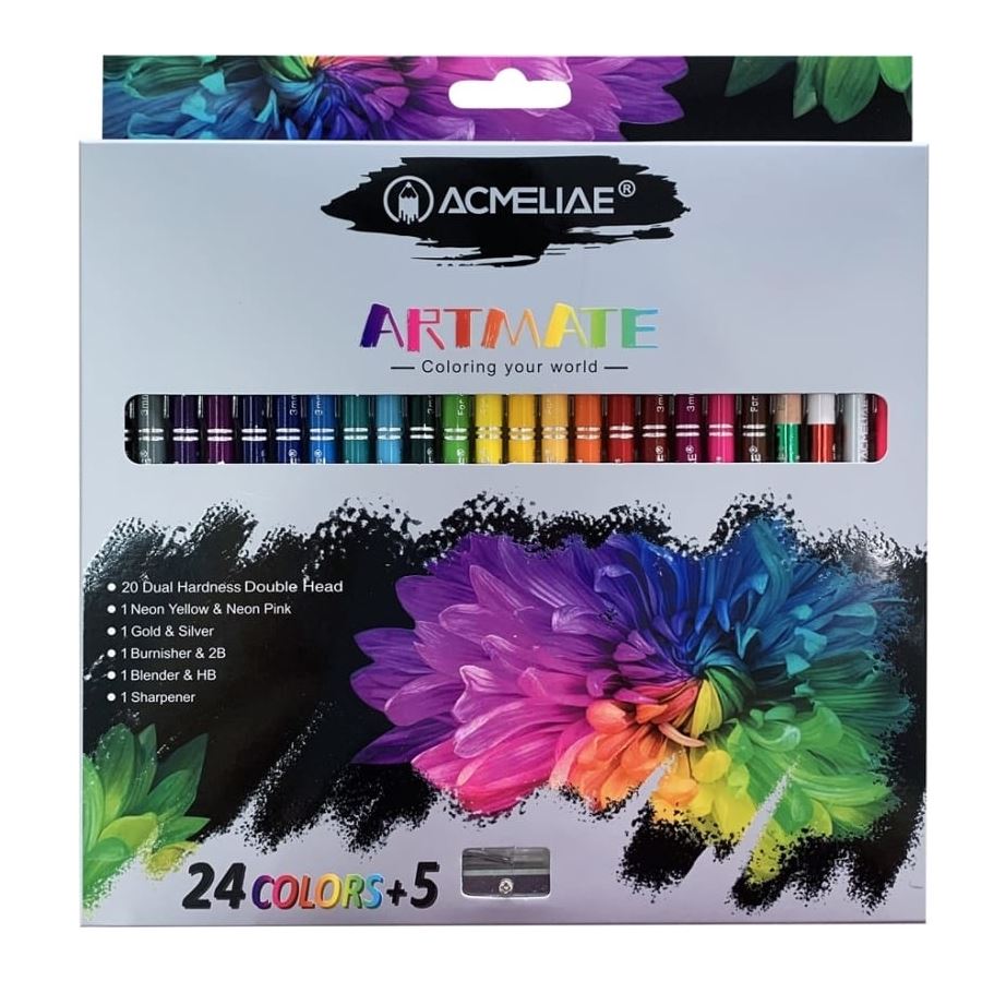 Олівці кольорові "Acmeliae" 24+5 кол. /43979/ ДВОСТОРОННІ (1/24)